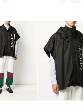 Gucci Evencape Rain Poncho GG Waterproof Travel Packable Cape Unisex Size Medium